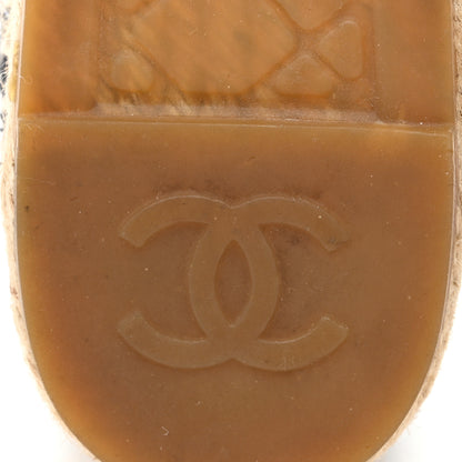 Chanel Metallic Tweed Lambskin CC Espadrilles 36 Black Silver 10 of 11