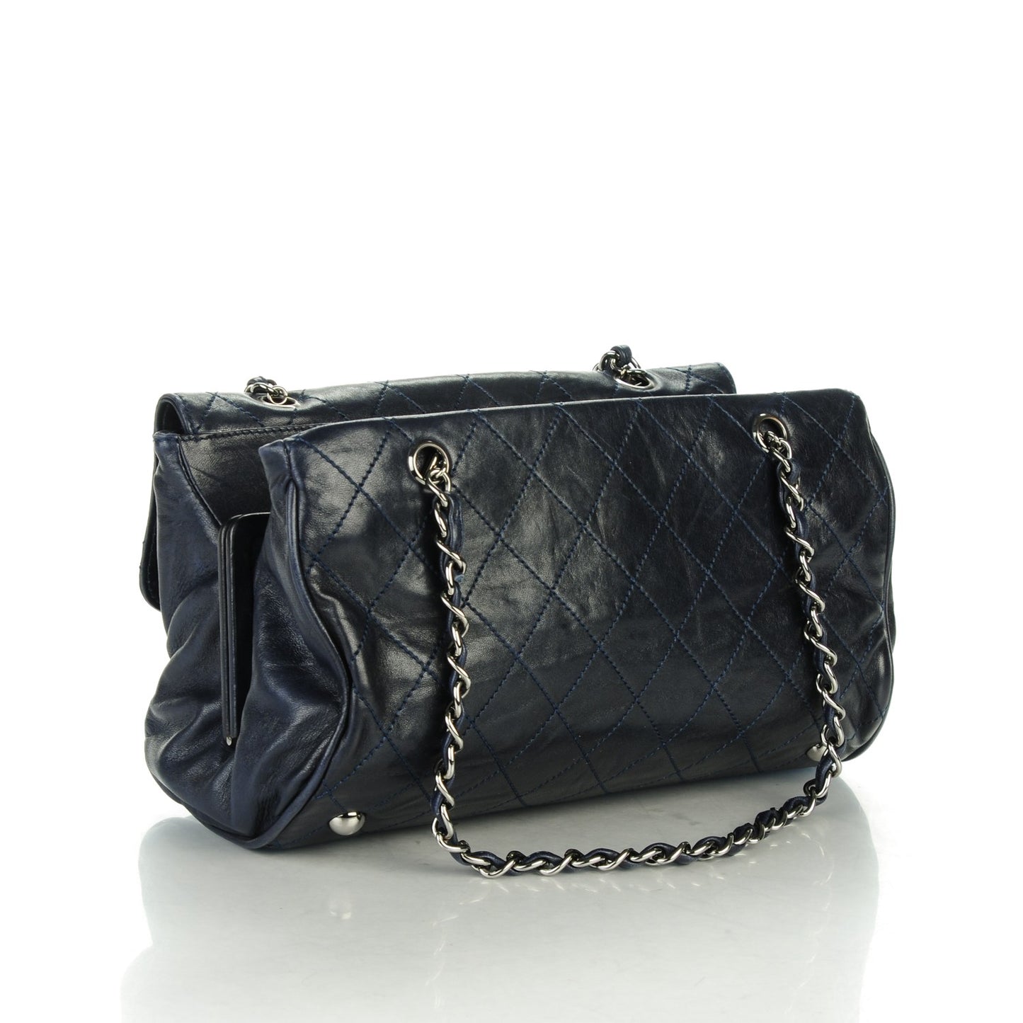 Lambskin Quilted Ritz Flap Navy