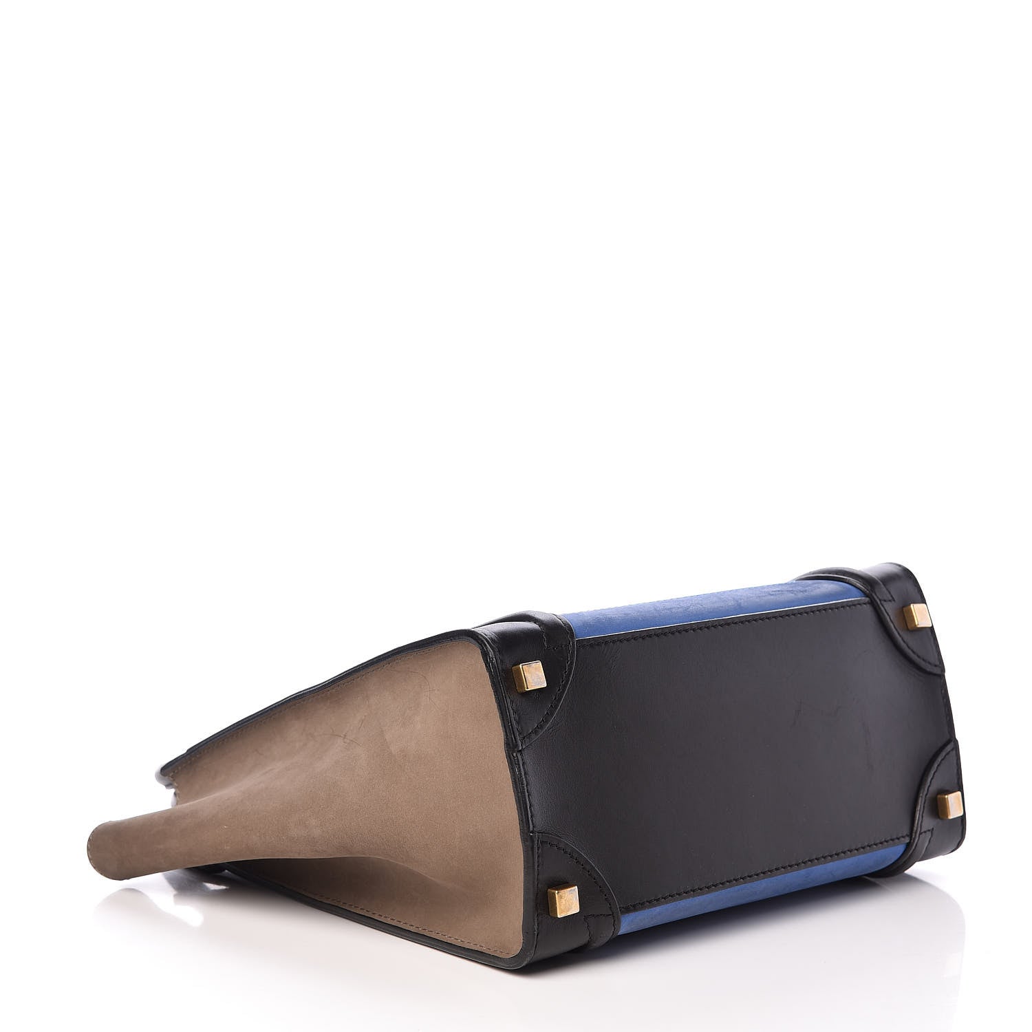 Celine Calfskin Nubuck Suede Micro Tri-Color Luggage Blue 4 of 17