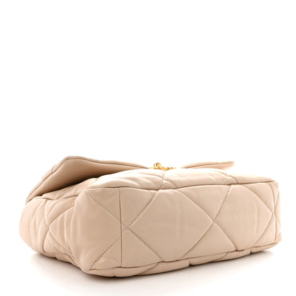 Chanel Lambskin Quilted Large Chanel 19 Flap Beige 4 of 11