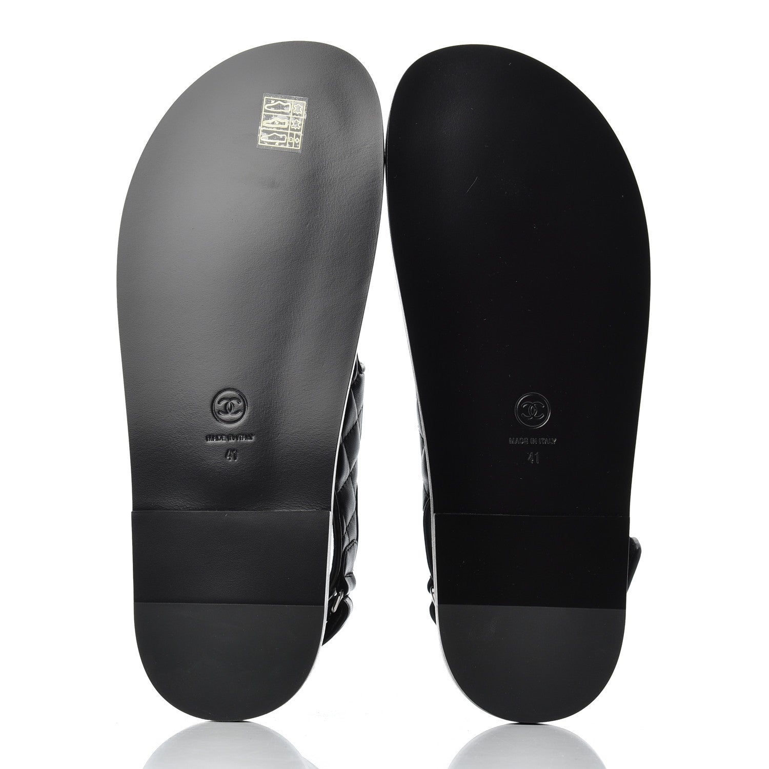Chanel Lambskin Velcro Dad Sandals 41 Black 5 of 9