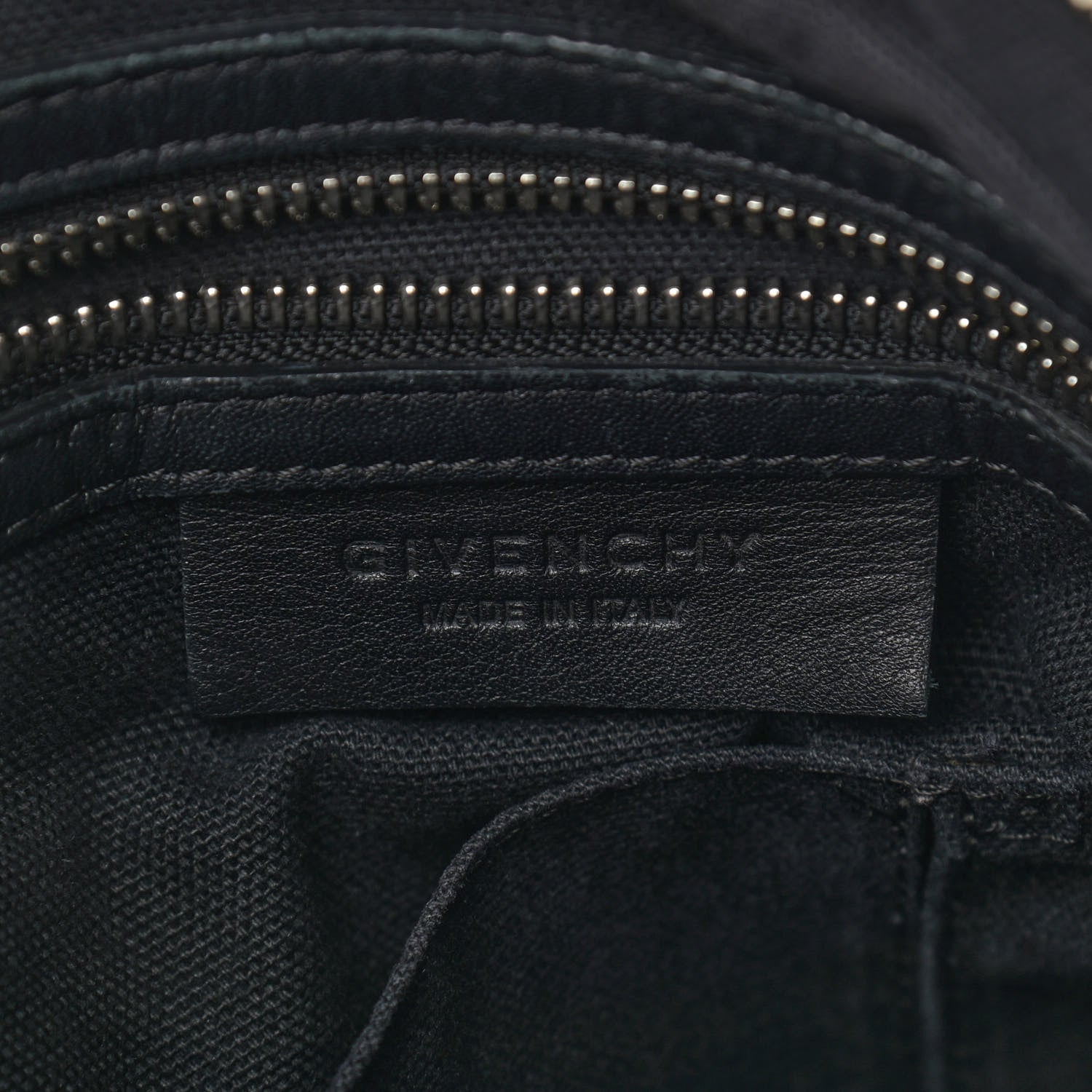 Givenchy Smooth Calfskin Crocodile Embossed Medium Pandora Black 6 of 10