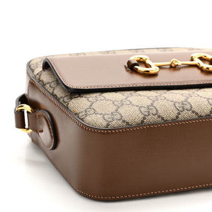 Gucci GG Supreme Monogram Small Horsebit 1955 Shoulder Bag Beige Brown Sugar 9 of 11