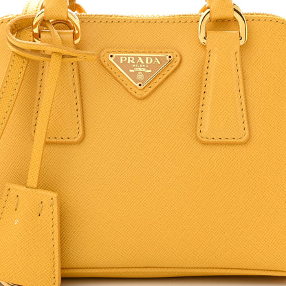 Prada Saffiano Lux Mini Promenade Tote Yellow 7 of 12