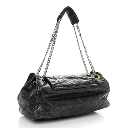 Chanel Calfskin Perforated Large Drill Accordion Flap Black 3 of 9