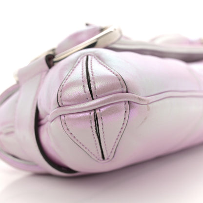 Gucci Iridescent Nappa Vertical Matelasse Medium Maxi Horsebit Chain Shoulder Bag Escape Pink 9 of 14