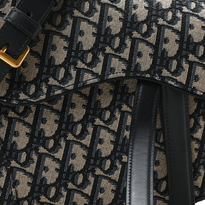 Christian Dior Oblique Saddle Bag With Strap Blue 8 of 11