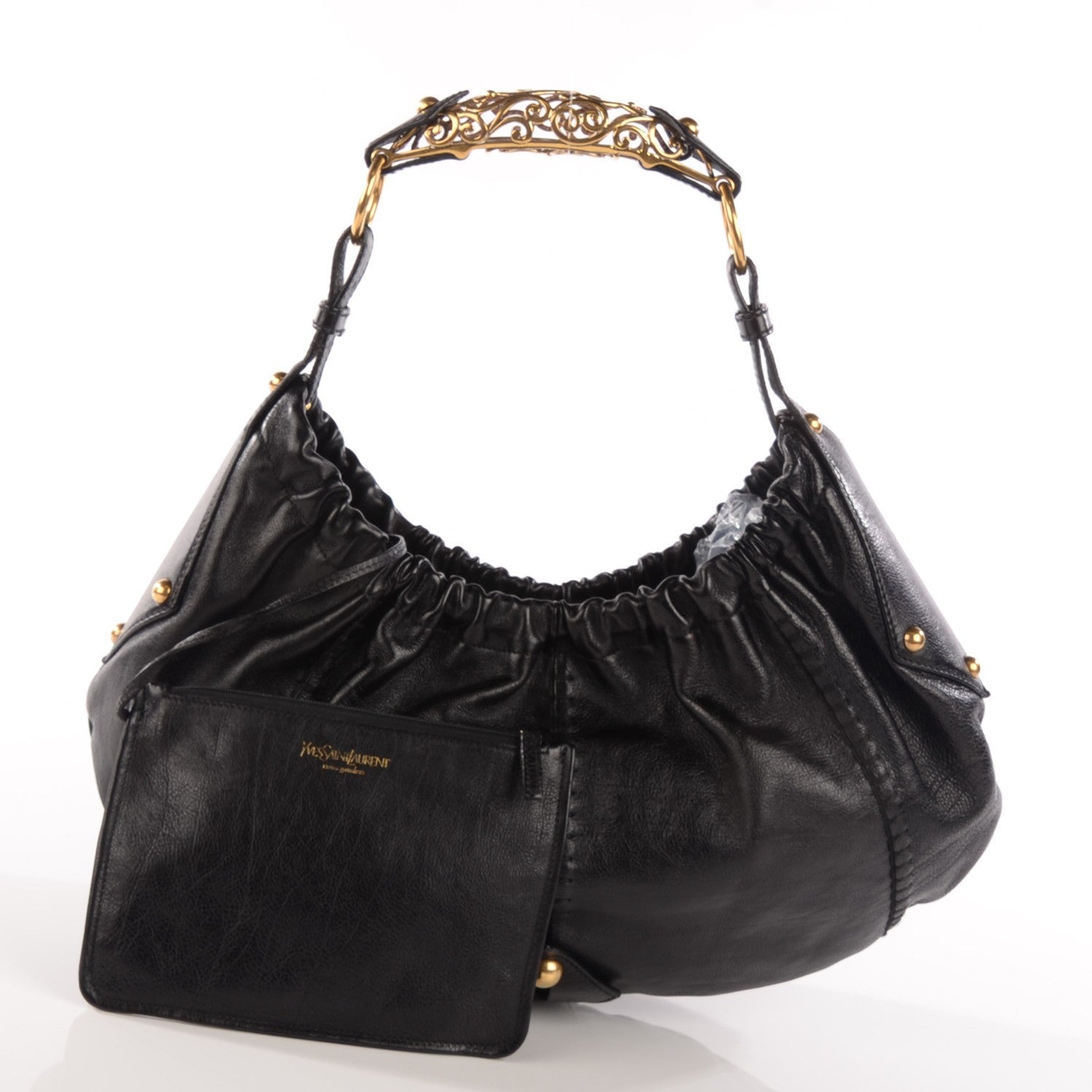 Saint Laurent Calfskin Vincennes Mombasa Hobo Black 5 of 8
