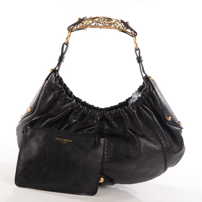 Saint Laurent Calfskin Vincennes Mombasa Hobo Black 5 of 8