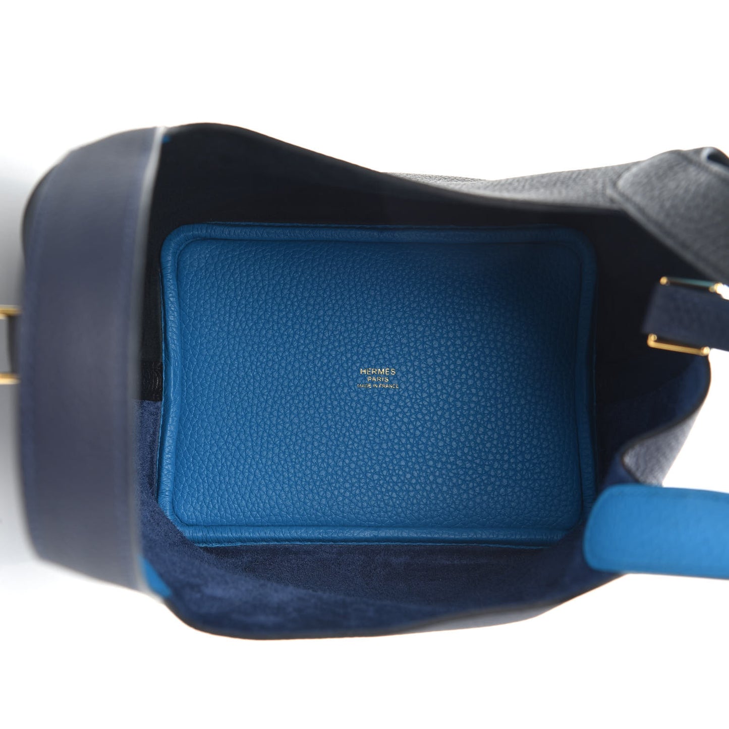 Taurillon Clemence Casaque Picotin Lock 18 PM Blue Nuit Black Bleu Frida