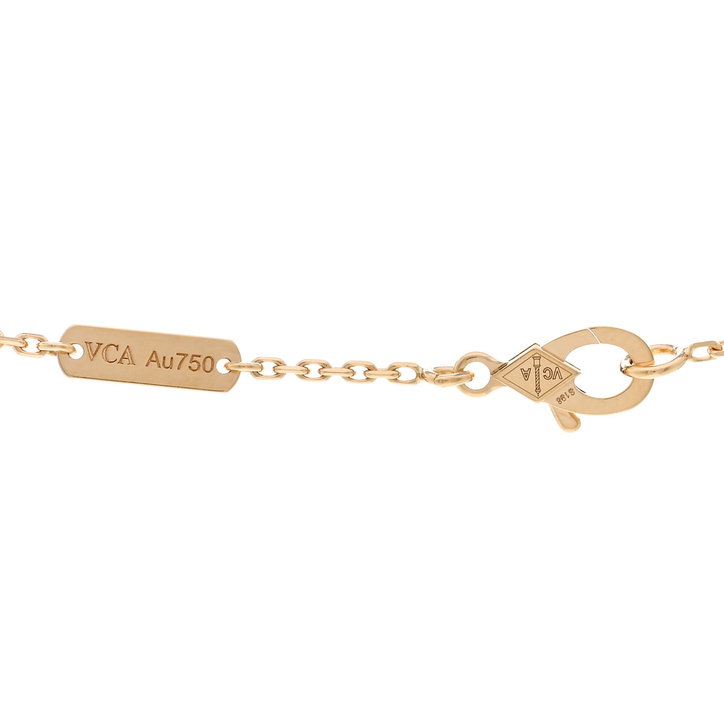 18K Yellow Gold Guilloche Vintage Alhambra Pendant Necklace