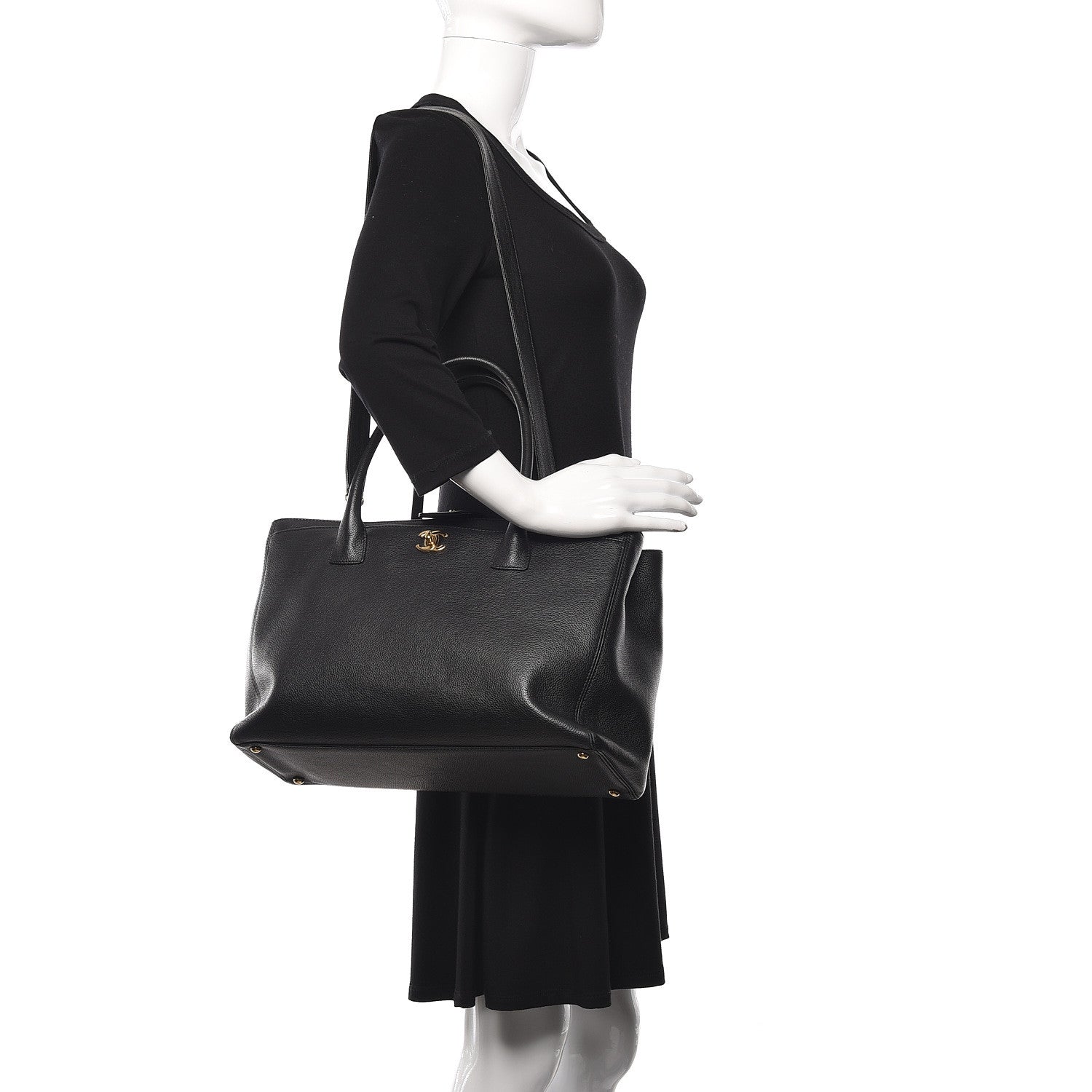 Chanel Calfskin Cerf Executive Shopper Tote Black 2 of 11
