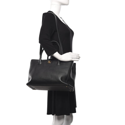 Chanel Calfskin Cerf Executive Shopper Tote Black 2 of 11
