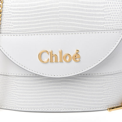 Chloe Calfskin Lizard Embossed Small Aby Lock Light Cloud 8 of 9