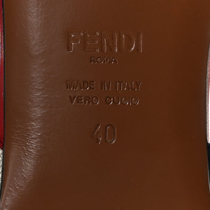 Fendi Technical Mesh FF Colibri Slingback Ballerina Flats 40 Tobacco Moro Saffiro Ciliegia 7 of 7