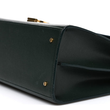 Saint Laurent Grain de Poudre Medium Classic Monogram Cassandra Top Handle Dark Green 9 of 11