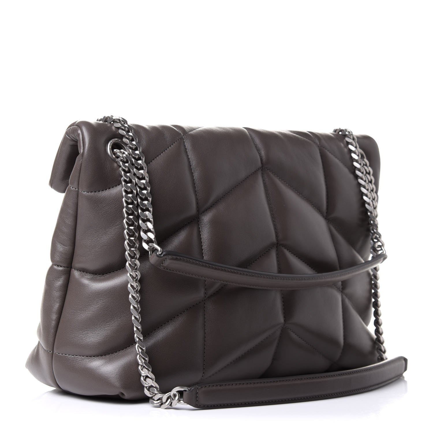 Saint Laurent Calfskin Y Quilted Monogram Medium Loulou Chain Satchel Concrete 3 of 13