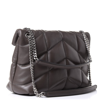 Saint Laurent Calfskin Y Quilted Monogram Medium Loulou Chain Satchel Concrete 3 of 13