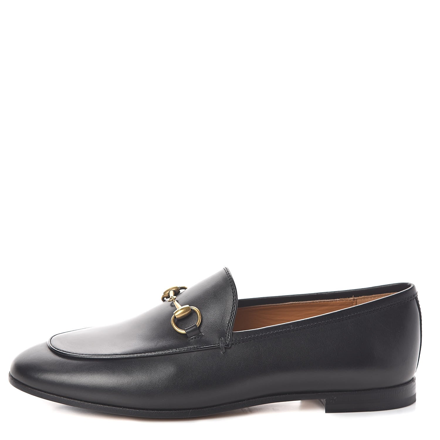 Gucci Calfskin Womens Jordaan Loafers 37.5 Black 1 of 8
