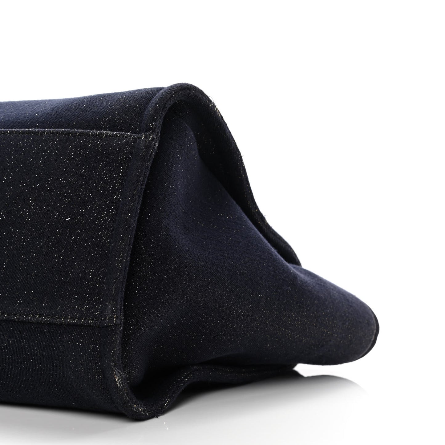 Lurex Canvas Medium Deauville Tote Navy Blue Gold