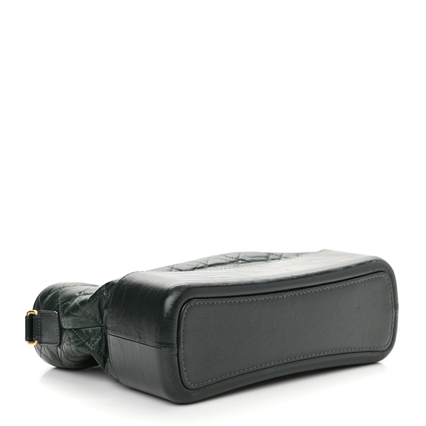 Aged Calfskin Quilted Medium Gabrielle Hobo Dark Green
