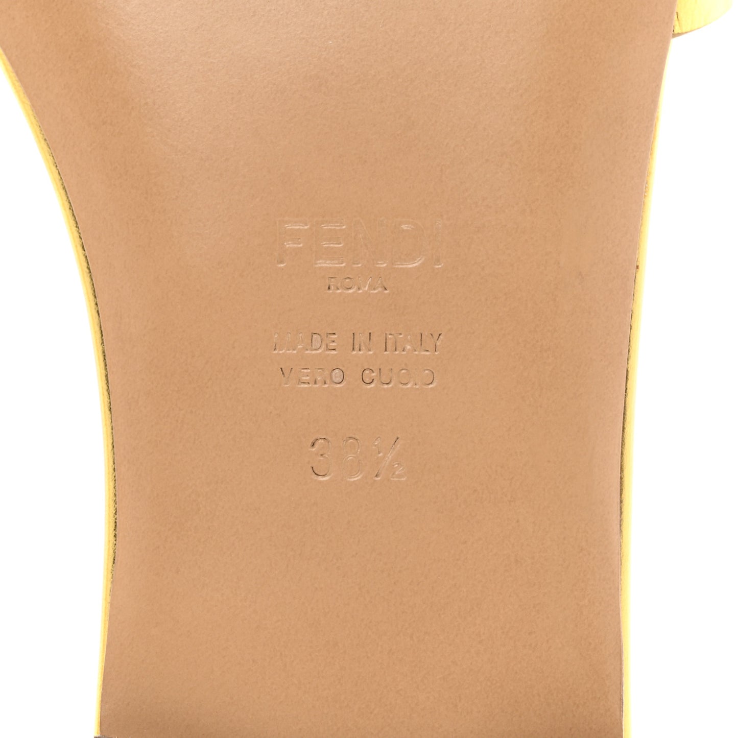Nappa Laminata Cuoio Baguette Flat Slide Sandals 38.5 Gold