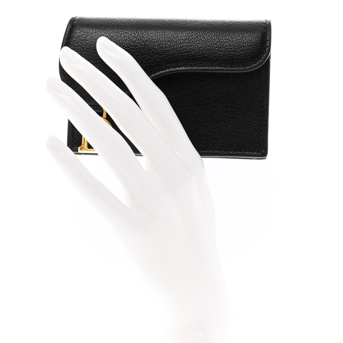 Goatskin Saddle Card Holder Black