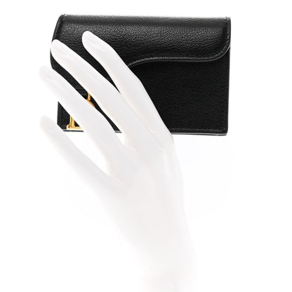 Christian Dior Goatskin Saddle Card Holder Black 2 of 7