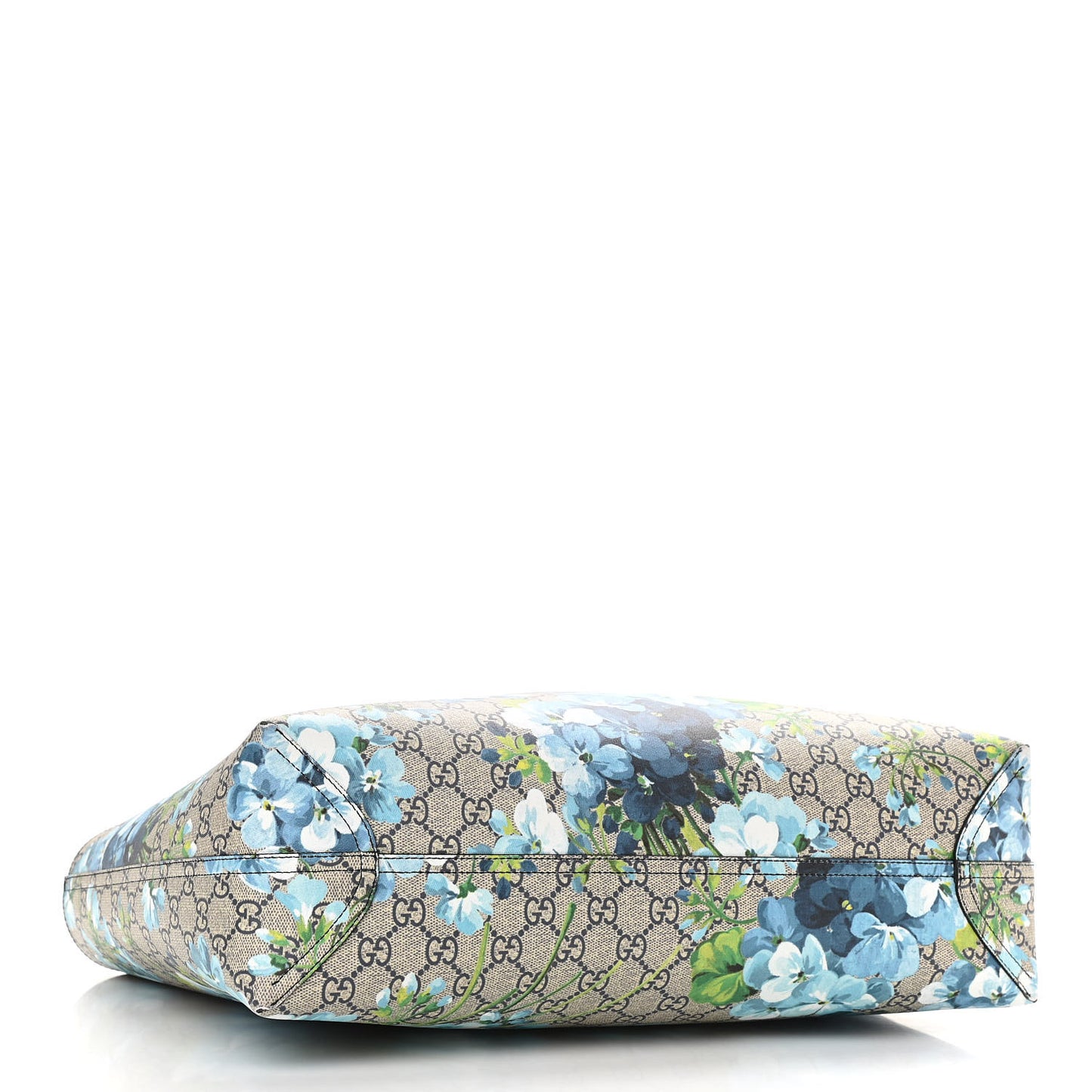 GG Supreme Monogram Blooms Medium Reversible Tote Beige Blue Navy