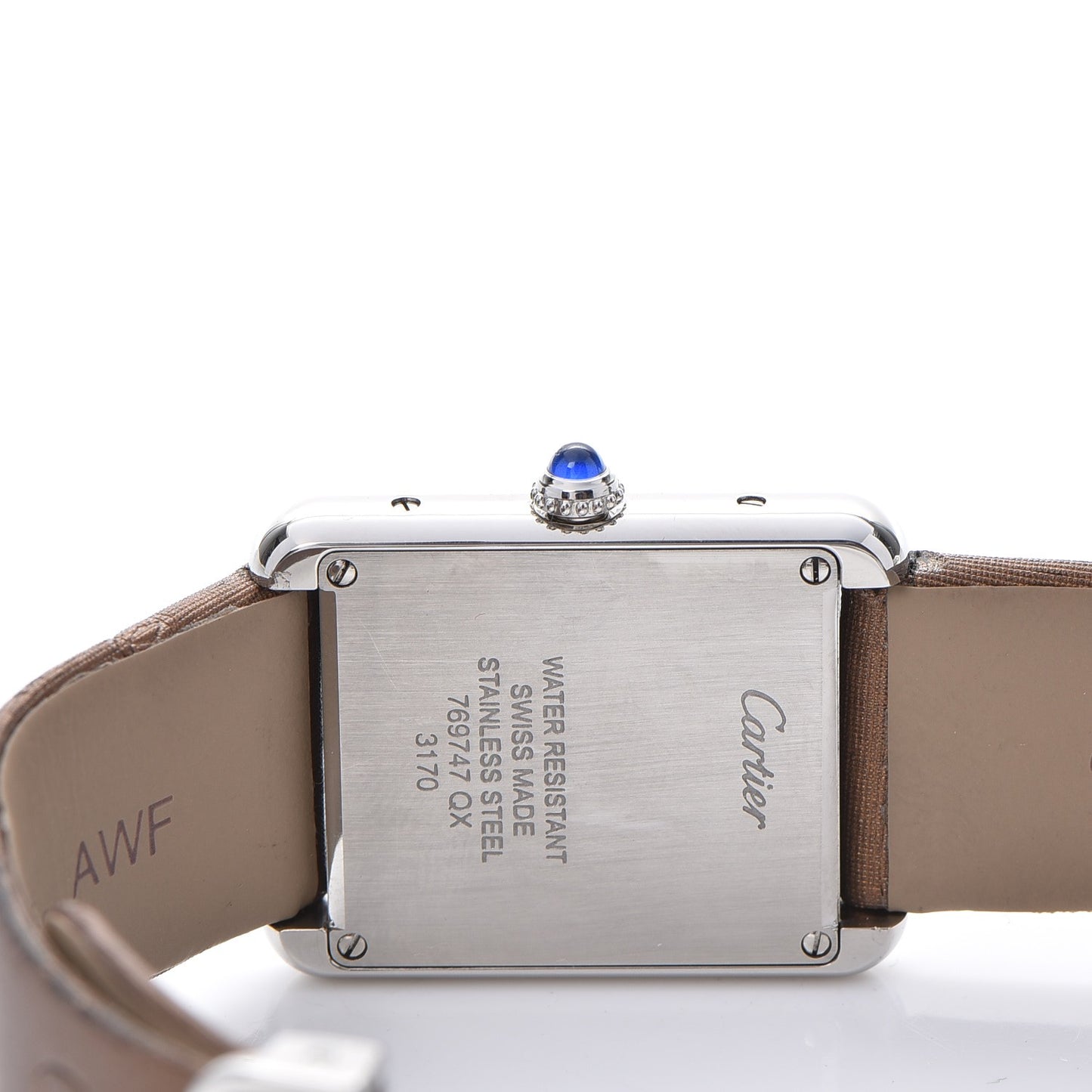 Stainless Steel Satin 24mm Tank Solo Python Quartz Watch Taupe