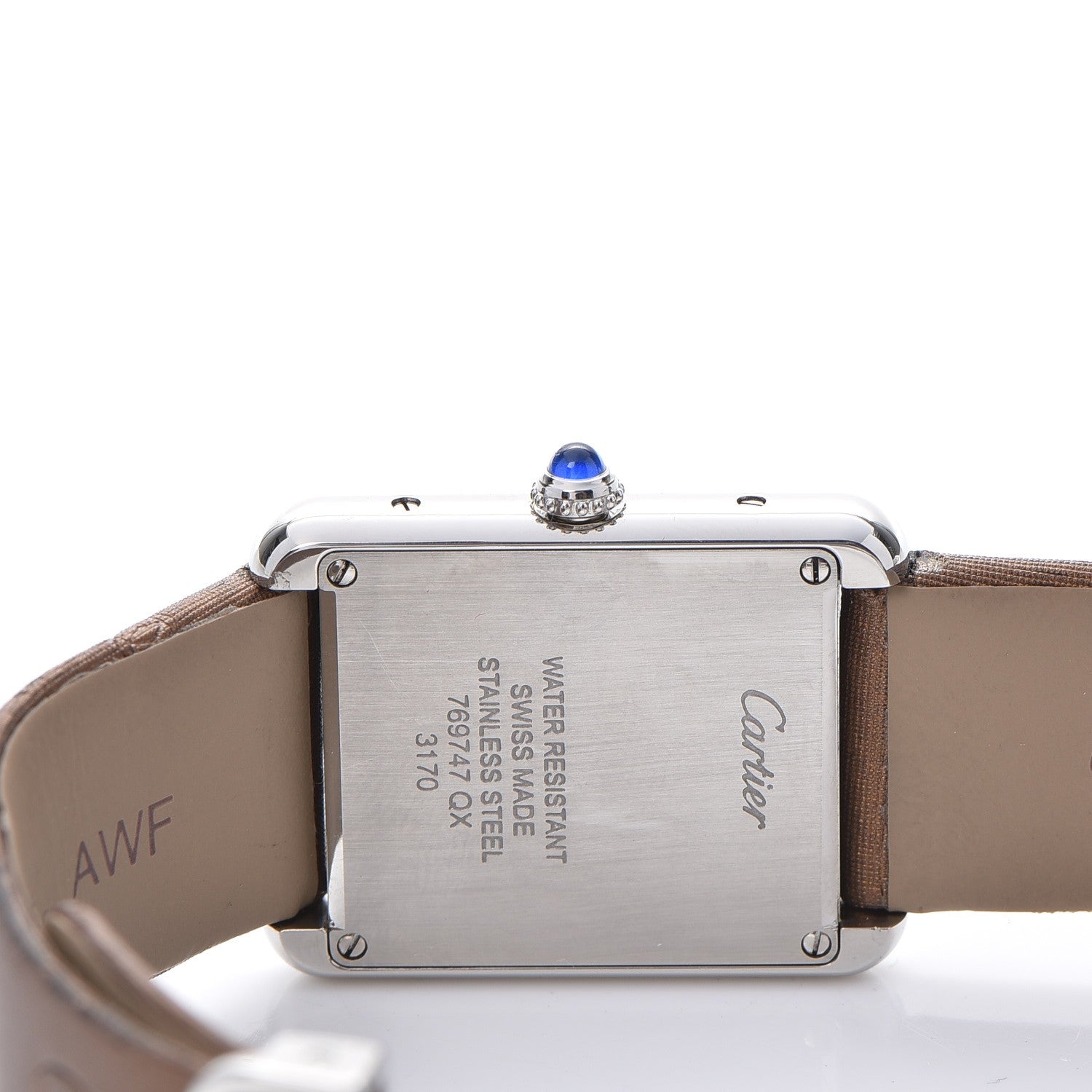 Cartier Stainless Steel Satin 24mm Tank Solo Python Quartz Watch Taupe 10 of 12