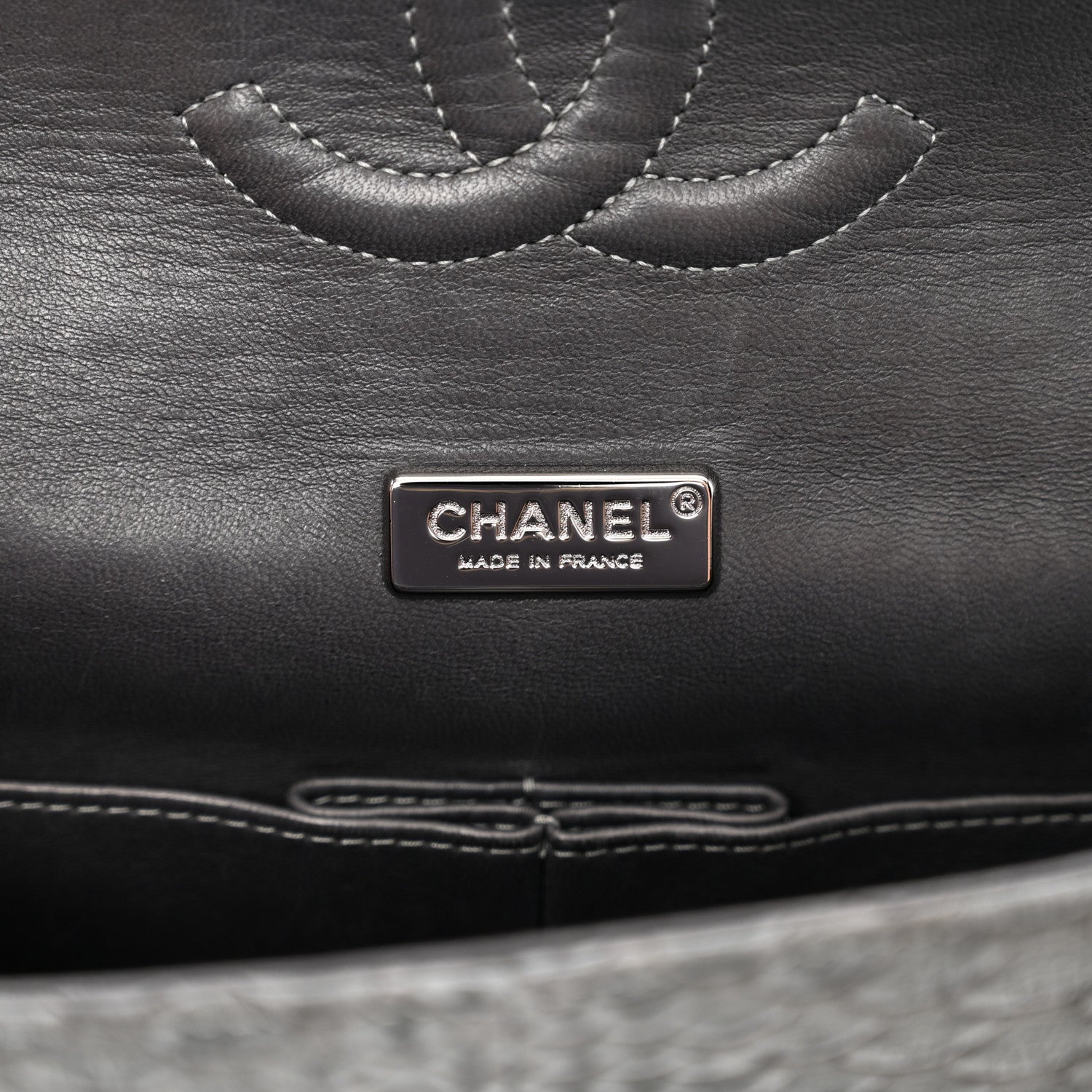 Chanel Snakeskin Medium Double Flap Grey 7 of 10