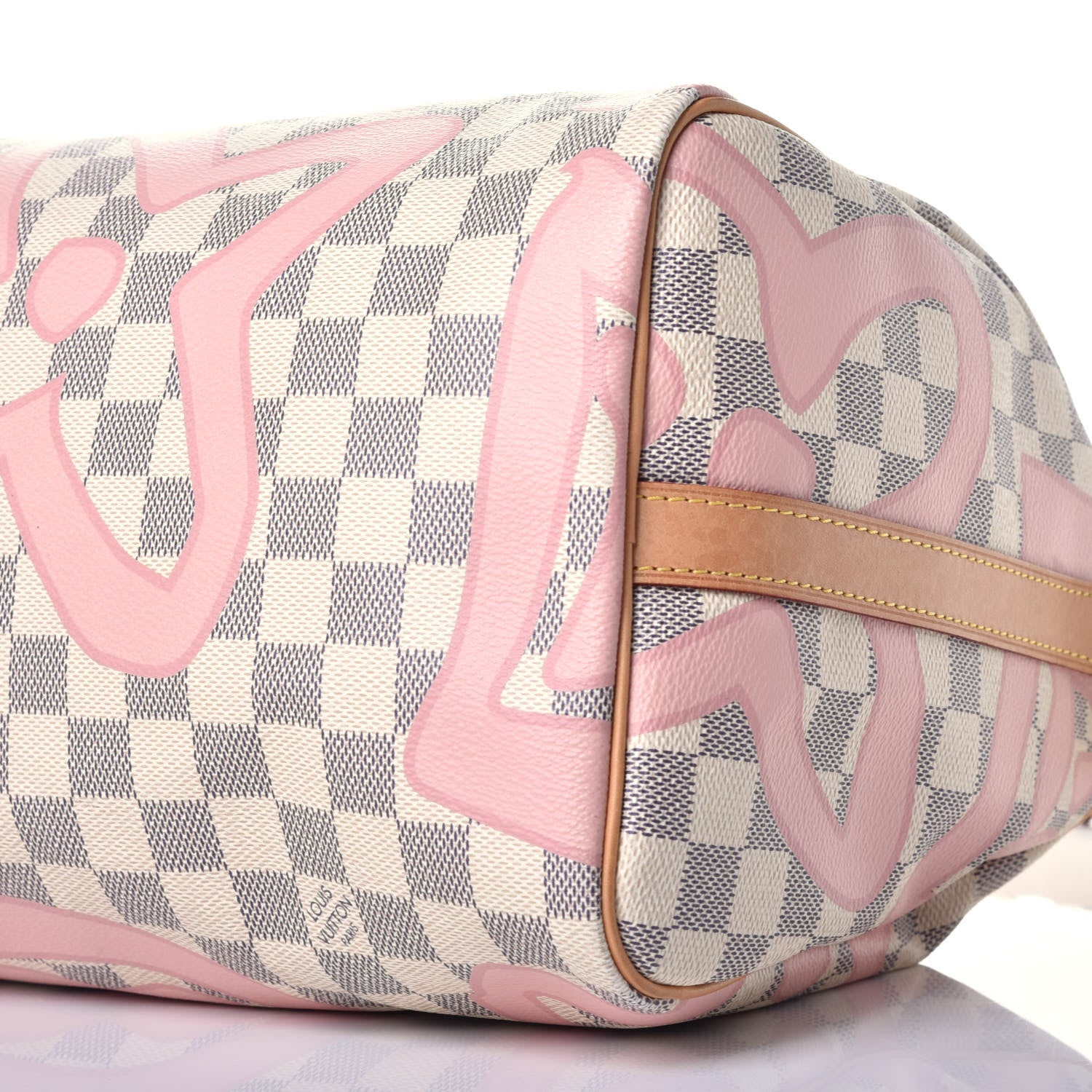 Louis Vuitton Damier Azur Tahitienne Speedy Bandouliere 30 Rose Ballerine 17 of 22