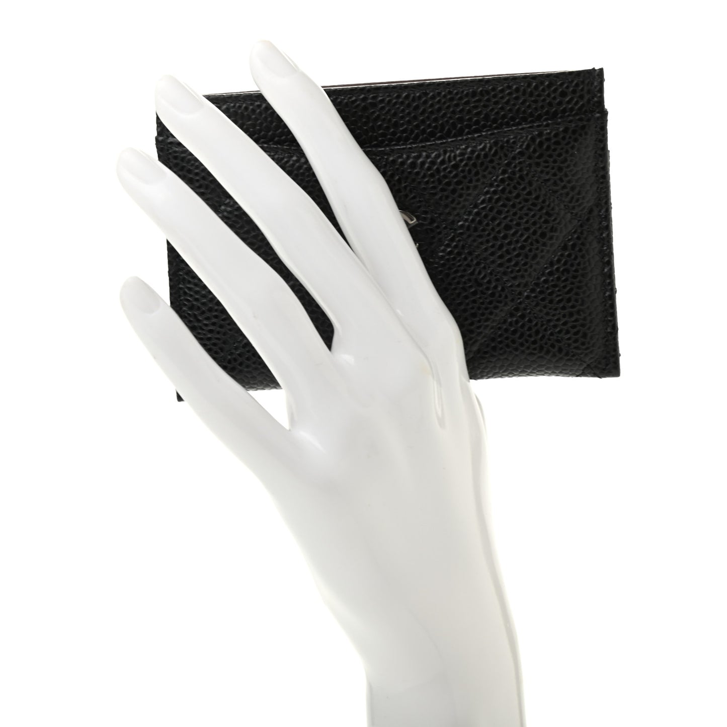 Caviar Quilted Card Holder Black