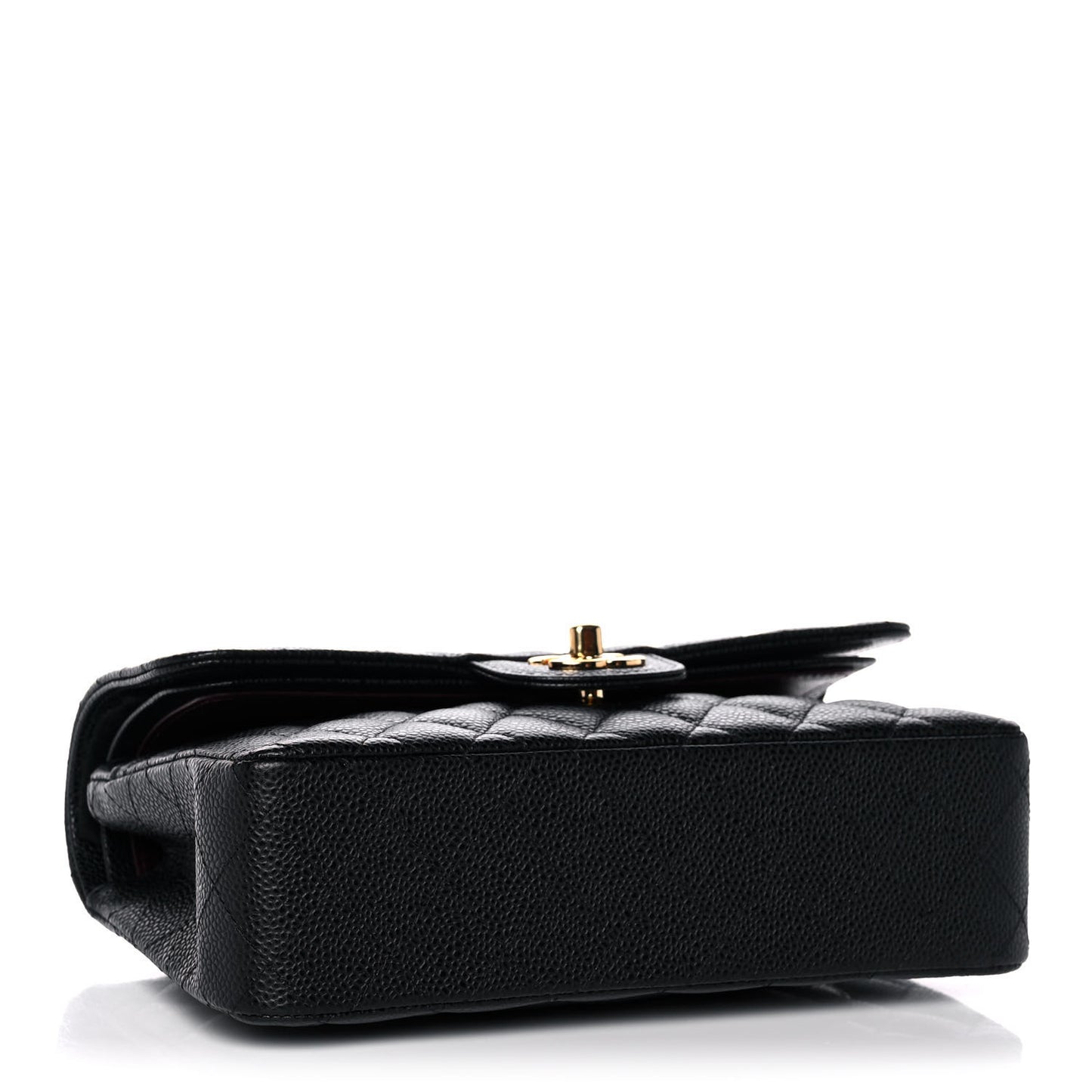 Caviar Quilted Small Double Flap Black
