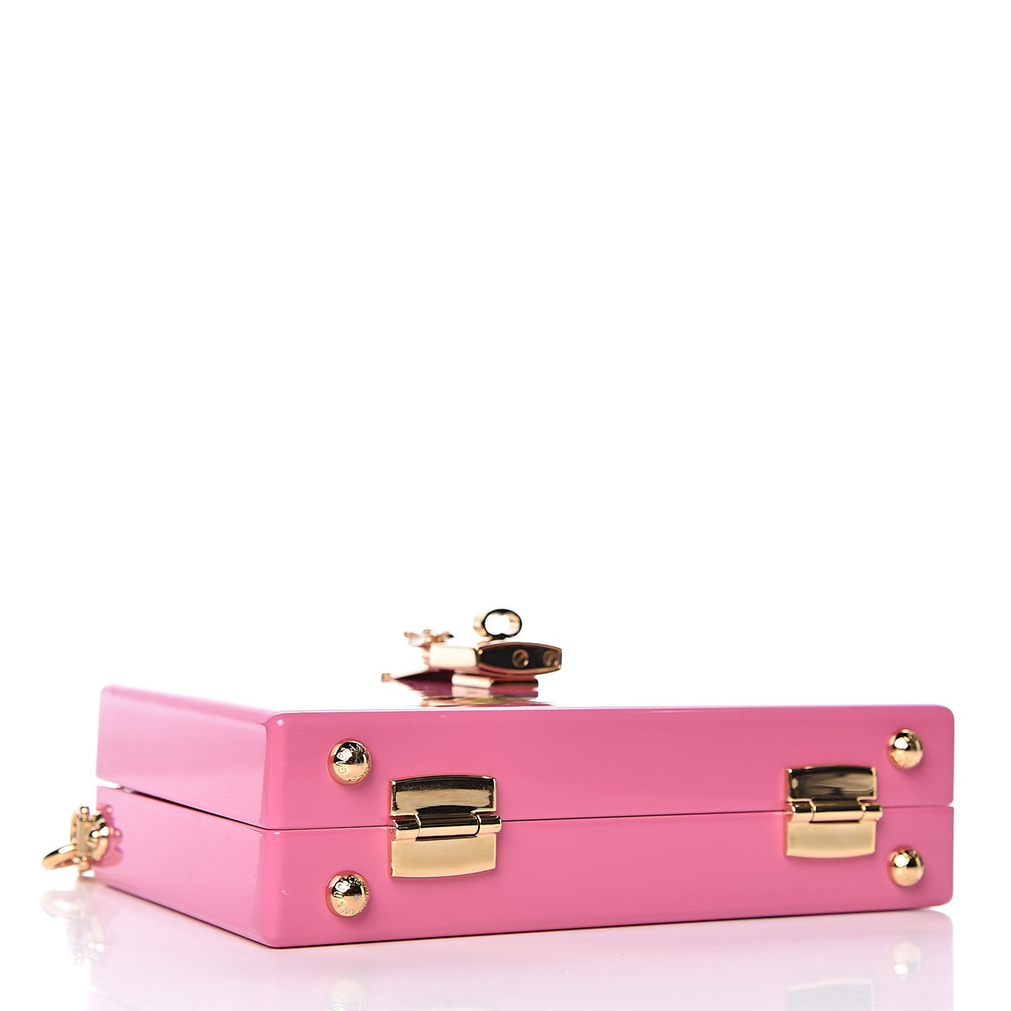 Acrylic Fruit Print Dolce Box Clutch Pink