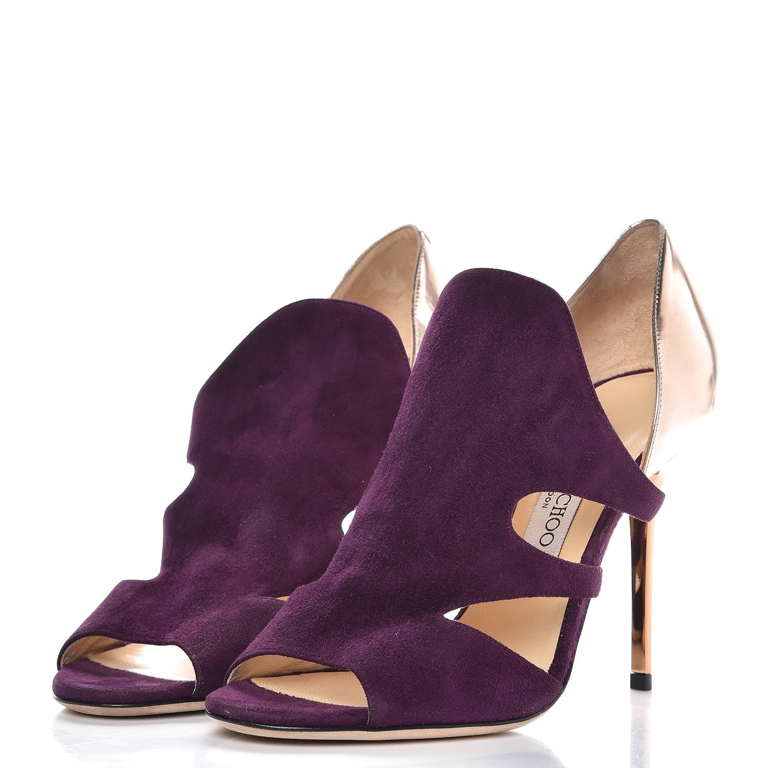 Jimmy Choo Velvet Mirror Cut Out Pumps 38.5 Magenta 3 of 9