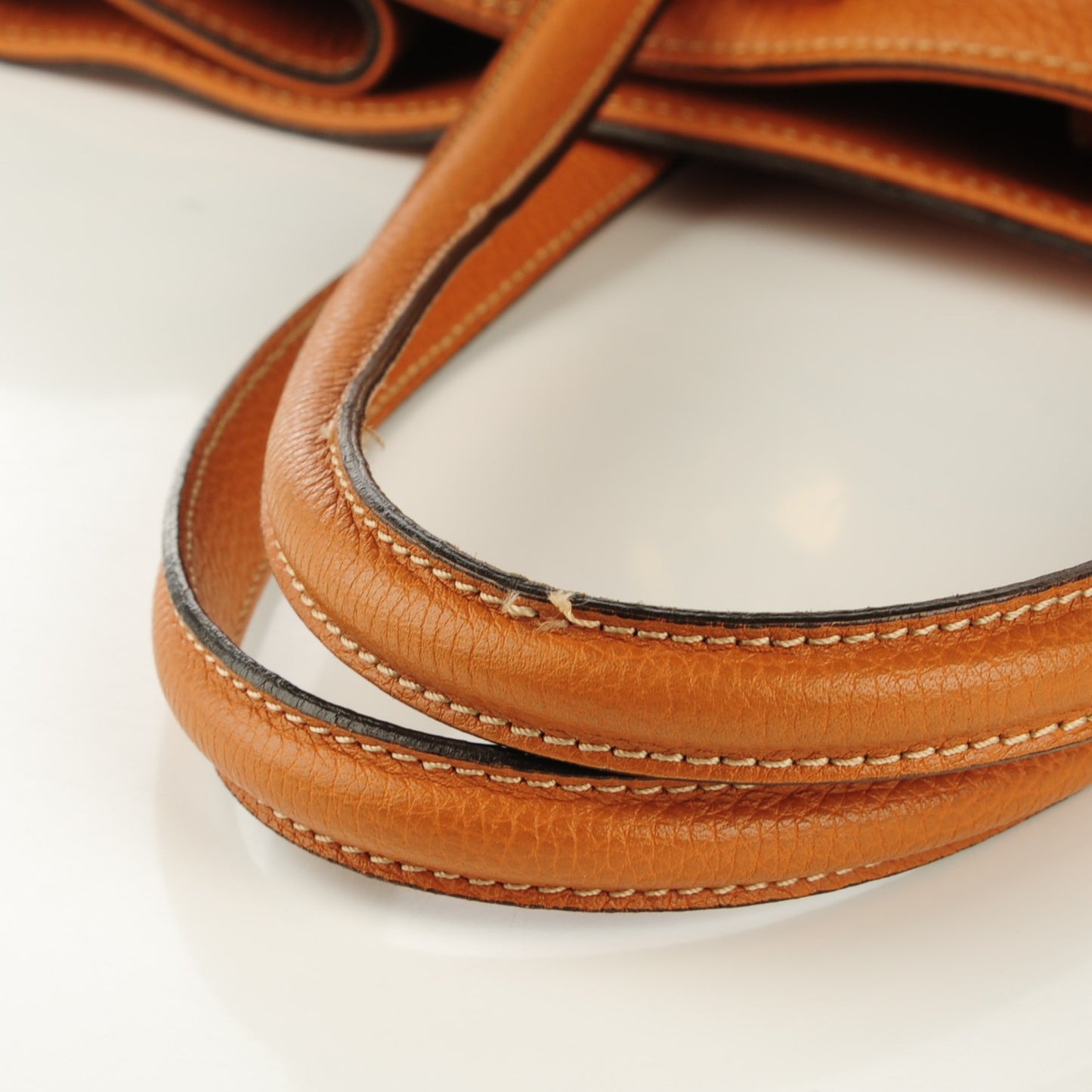 Pebbled Calfskin Skull Padlock Tote Tan