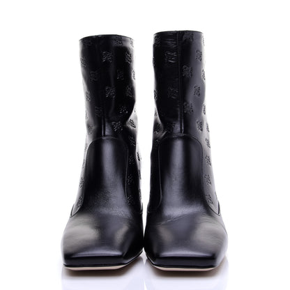 Fendi Vitello Karligraphy Embossed FFreedom Ankle Boots 39 Black 2 of 13