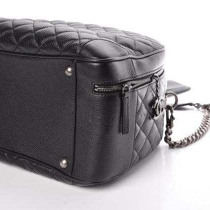 Chanel Calfskin Quilted Large Airlines Round Trip Bowling Bag Black 6 of 11