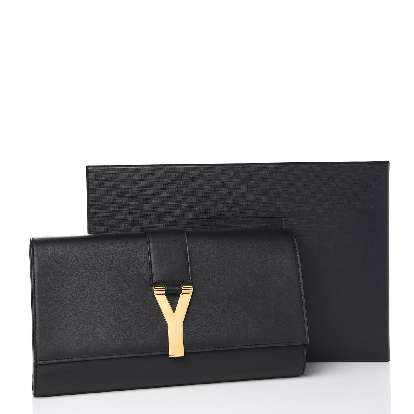 Calfskin Classic Y Ligne Clutch Black