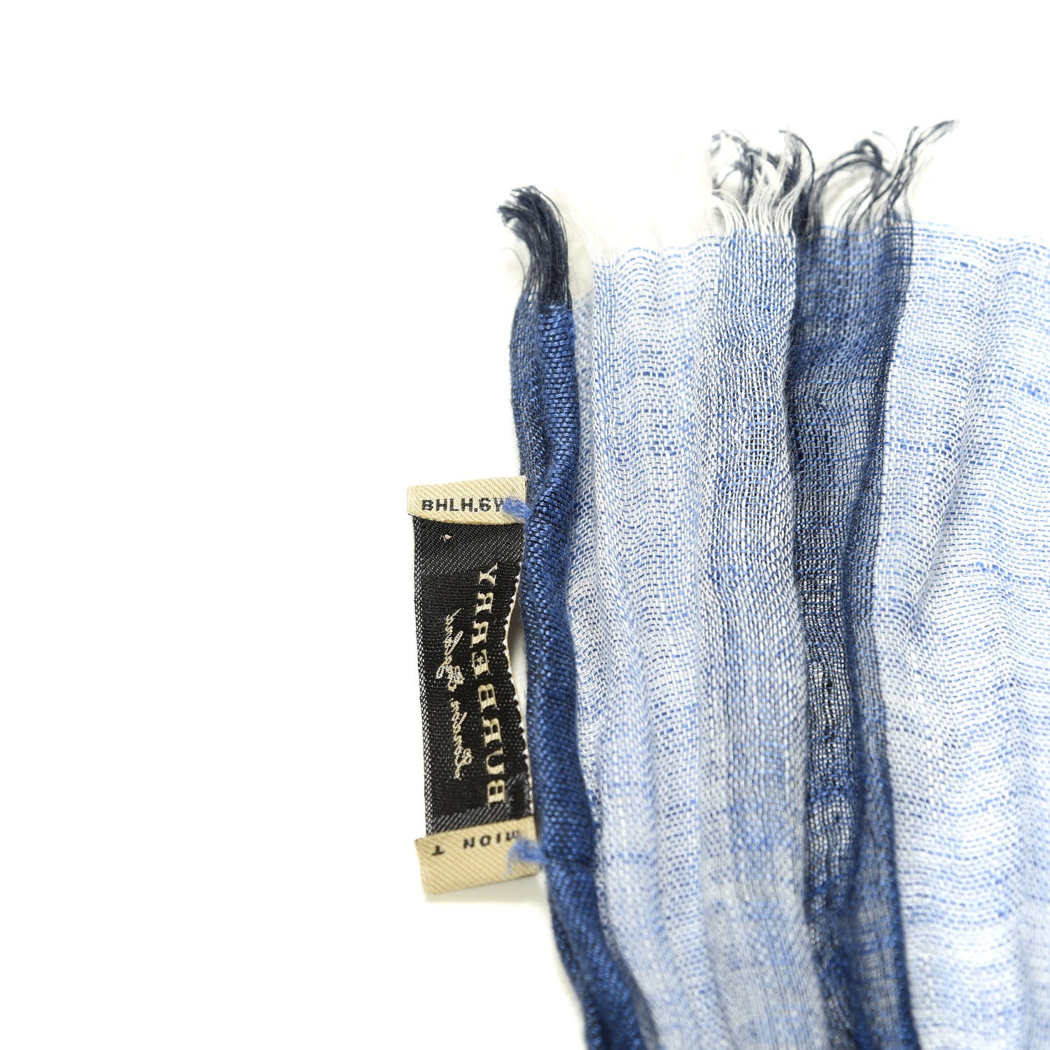 Burberry Wool Silk Gauze Giant Check Scarf Navy 4 of 4