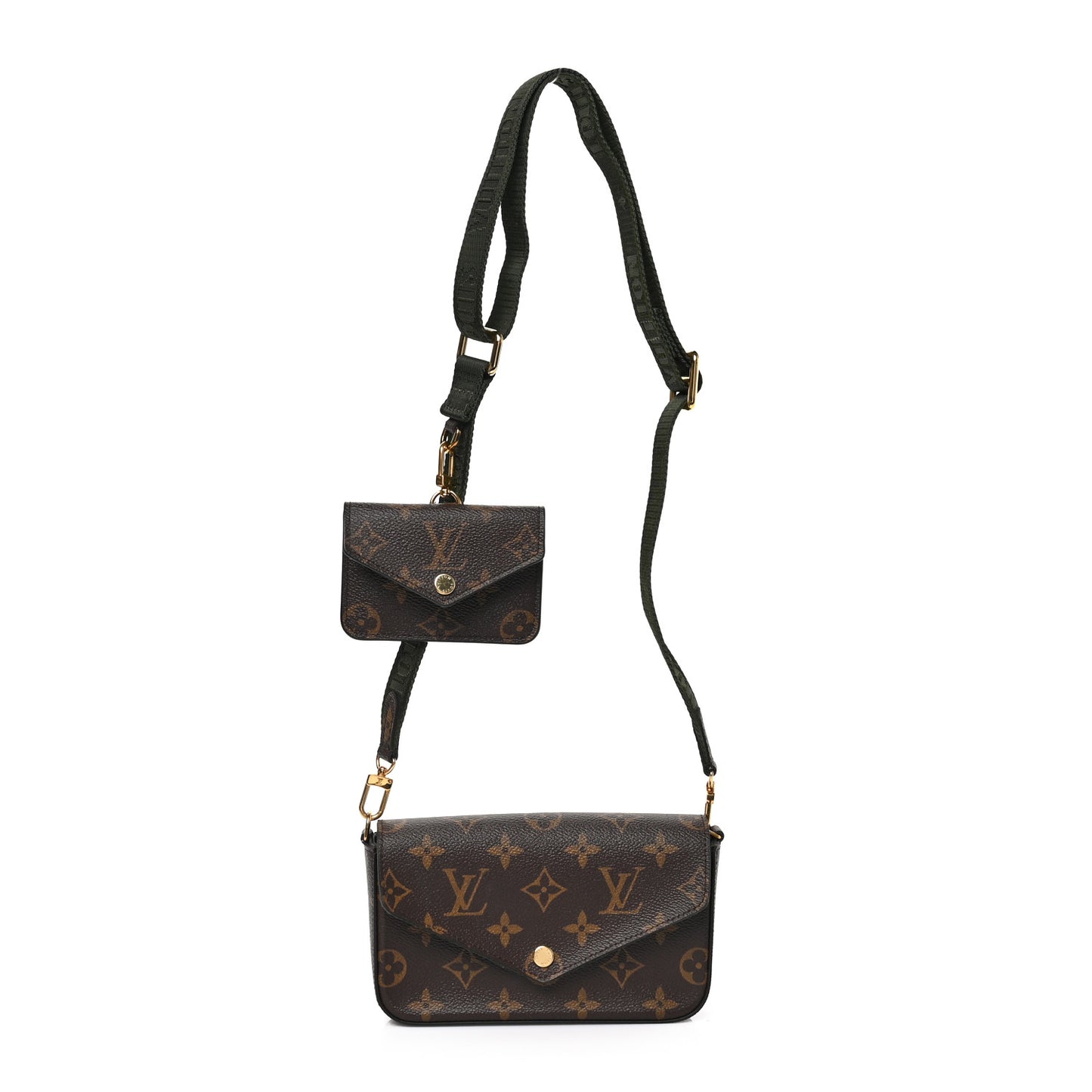 Monogram Felicie Strap & Go Kaki