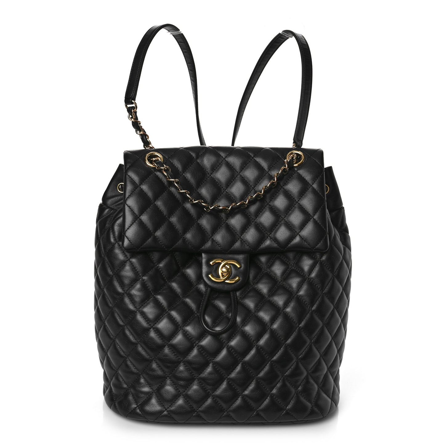 Lambskin Quilted Large Urban Spirit Backpack Black
