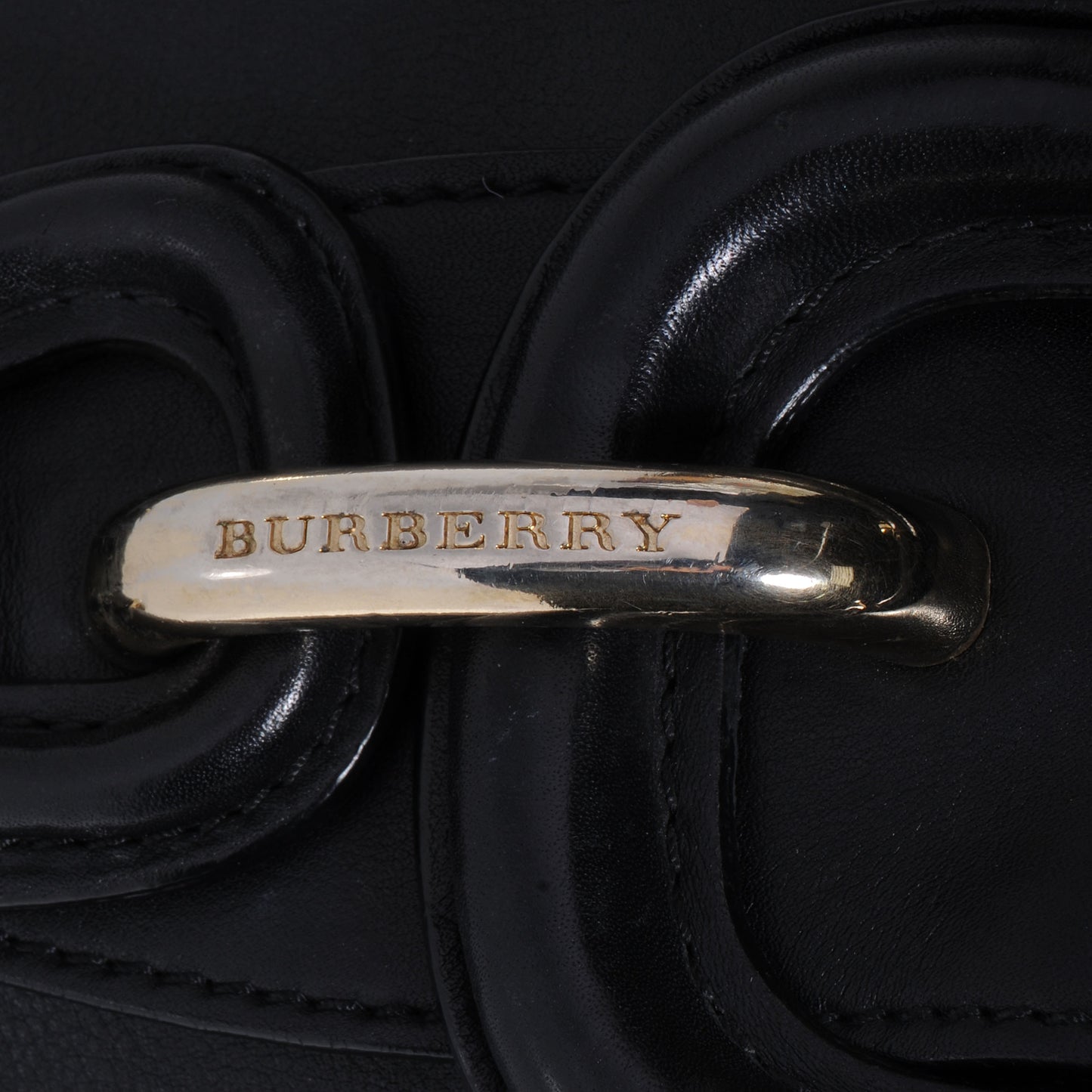 Leather Buckle Hobo Black