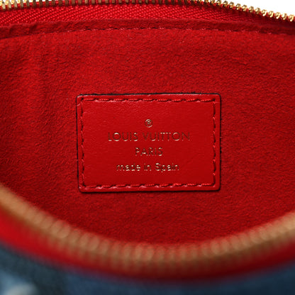 Louis Vuitton Denim Monogram Patchwork City Pouch Blue Rouge 6 of 10