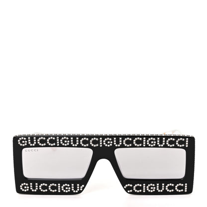 Gucci Acetate Crystal Mask-Frame Sunglasses GG0431S Black 2 of 6