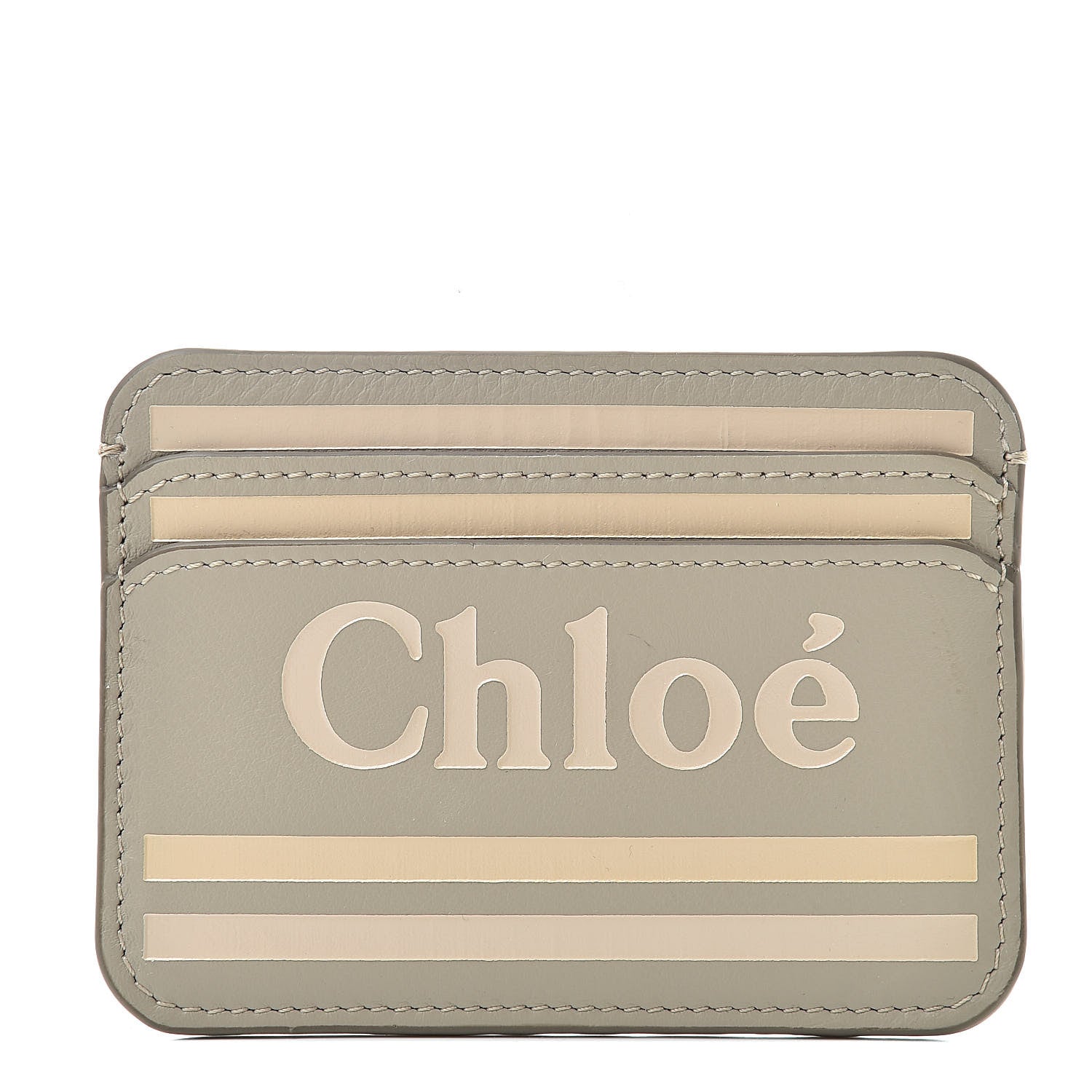 Chloe Smooth Calfskin Logo Vick Card Holder Pastel Grey 1 of 8
