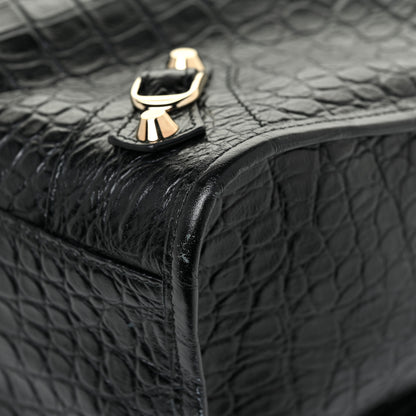 Balenciaga Calfskin Crocodile Embossed Classic Hardware City Black 21 of 24