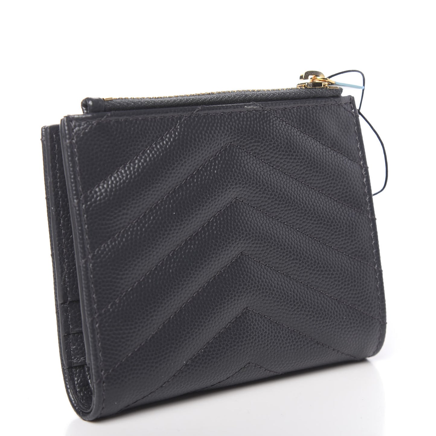 Grain De Poudre Matelasse Chevron Monogram Zipped Card Case Dark Smog